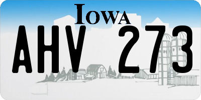 IA license plate AHV273