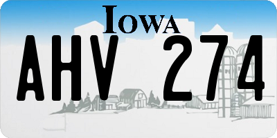 IA license plate AHV274
