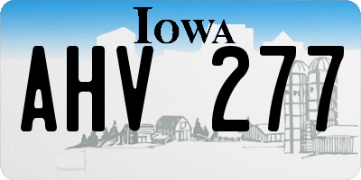 IA license plate AHV277