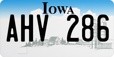 IA license plate AHV286