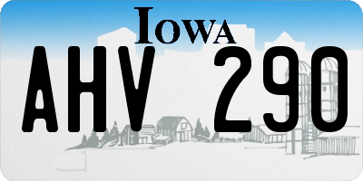 IA license plate AHV290