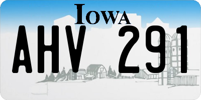 IA license plate AHV291