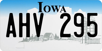 IA license plate AHV295