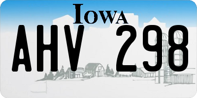 IA license plate AHV298