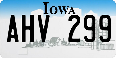 IA license plate AHV299