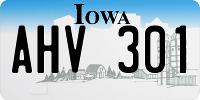 IA license plate AHV301