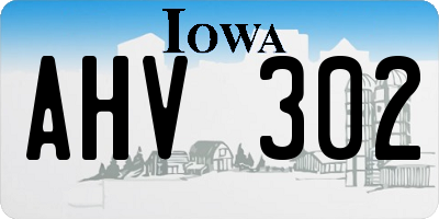 IA license plate AHV302