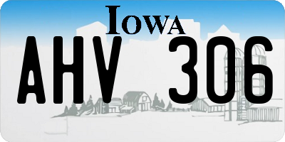 IA license plate AHV306