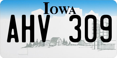 IA license plate AHV309