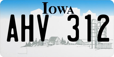 IA license plate AHV312
