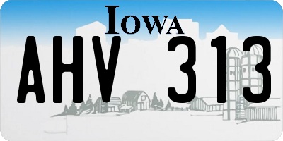IA license plate AHV313