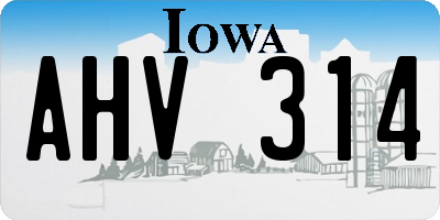 IA license plate AHV314