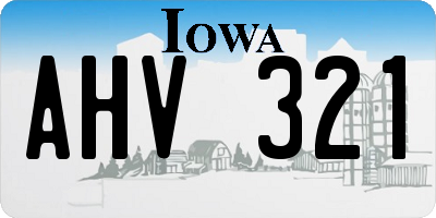 IA license plate AHV321
