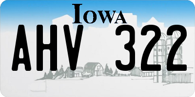 IA license plate AHV322