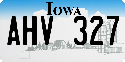 IA license plate AHV327