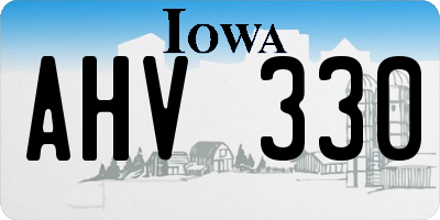 IA license plate AHV330