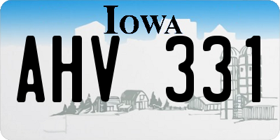 IA license plate AHV331