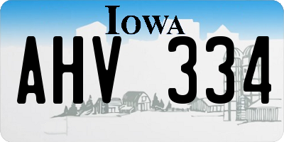 IA license plate AHV334