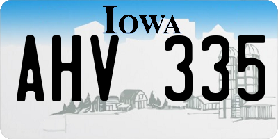IA license plate AHV335