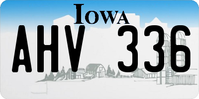IA license plate AHV336