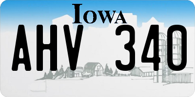 IA license plate AHV340
