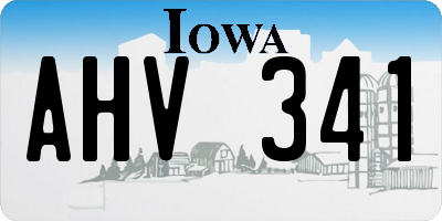 IA license plate AHV341