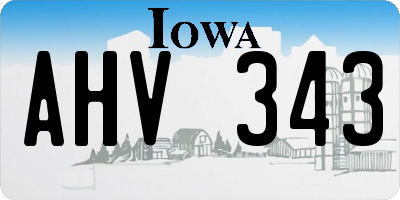 IA license plate AHV343