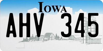 IA license plate AHV345