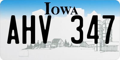 IA license plate AHV347