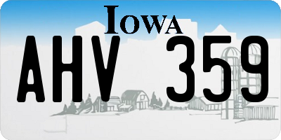 IA license plate AHV359