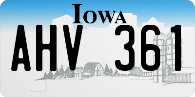 IA license plate AHV361