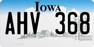 IA license plate AHV368