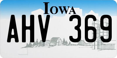 IA license plate AHV369