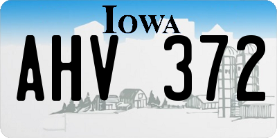IA license plate AHV372