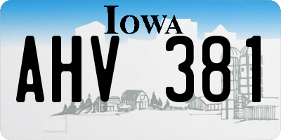 IA license plate AHV381
