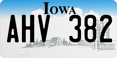 IA license plate AHV382