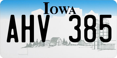 IA license plate AHV385