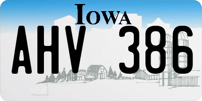 IA license plate AHV386