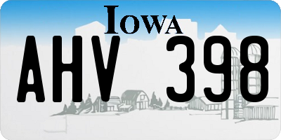 IA license plate AHV398