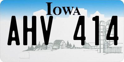 IA license plate AHV414
