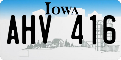 IA license plate AHV416