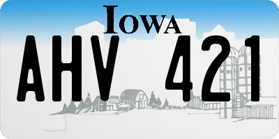 IA license plate AHV421