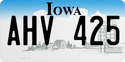 IA license plate AHV425