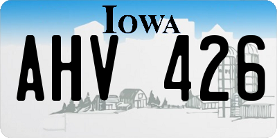 IA license plate AHV426