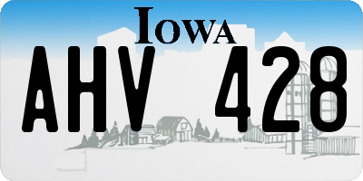 IA license plate AHV428