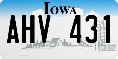 IA license plate AHV431