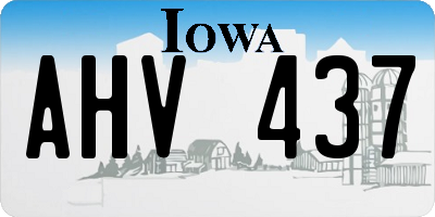 IA license plate AHV437