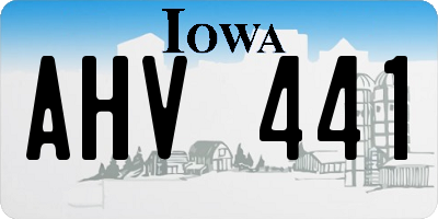 IA license plate AHV441