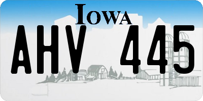 IA license plate AHV445