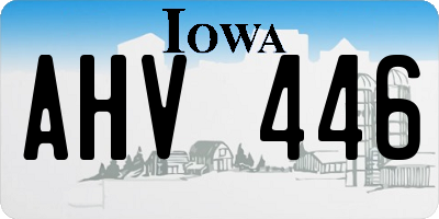 IA license plate AHV446